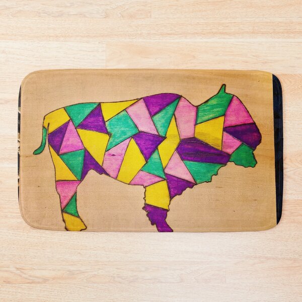 Item preview, geometric bison art designed and sold by countrypines.