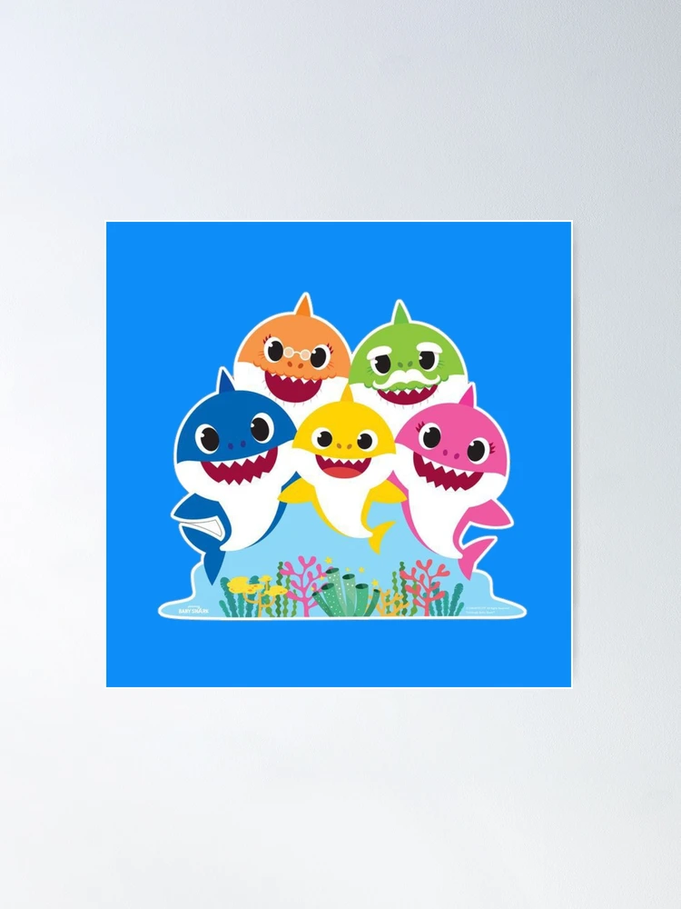 Baby Shark family in sea  Poster for Sale by Akshay777