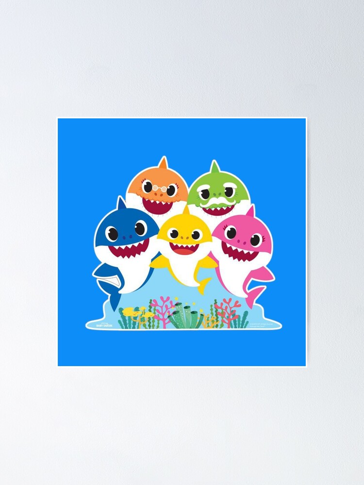 Baby Shark family in sea  Poster for Sale by Akshay777