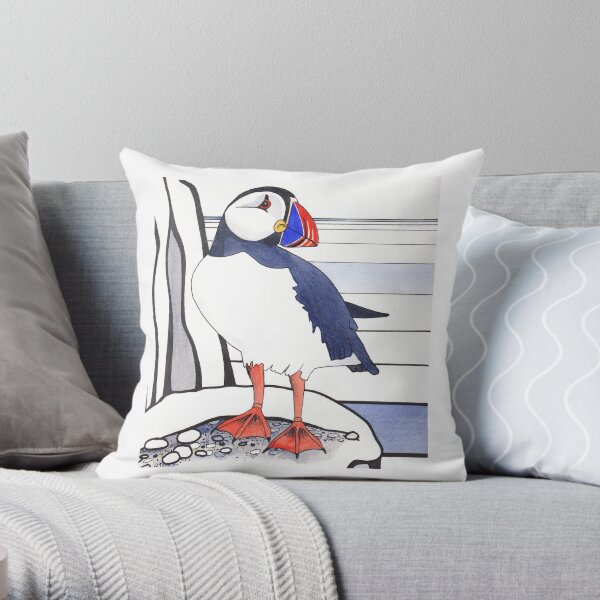 Puffin Throw Pillow
