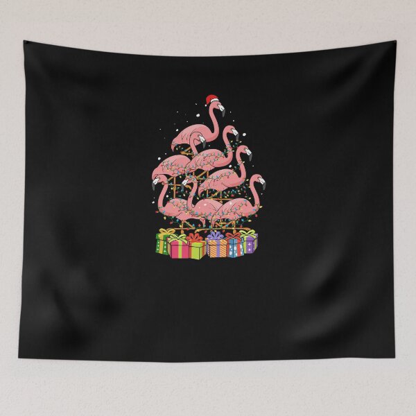 Item preview, Christmas Tree Pink Flamingo Birds Funny Xmas Gift designed and sold by MakeGoodChoices.