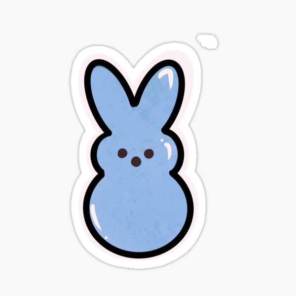 Blue peep bunny marshmallow  Sticker