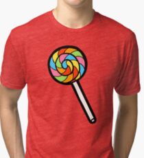 Rainbow Lollipop Pattern Tri-blend T-Shirt