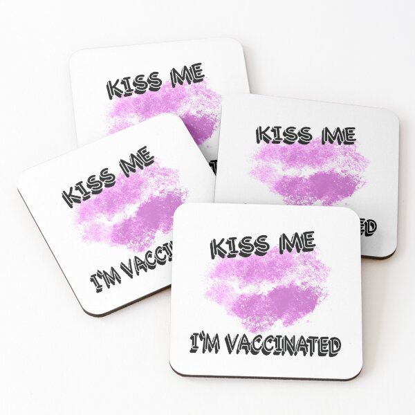 Item preview, Kiss Me I'm vaccinated - Pink Lips designed and sold by BusyMonkeys.