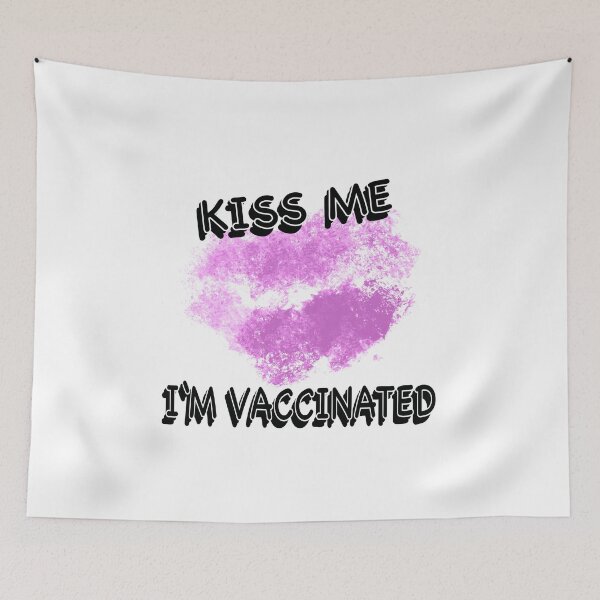 Item preview, Kiss Me I'm vaccinated - Pink Lips designed and sold by BusyMonkeys.