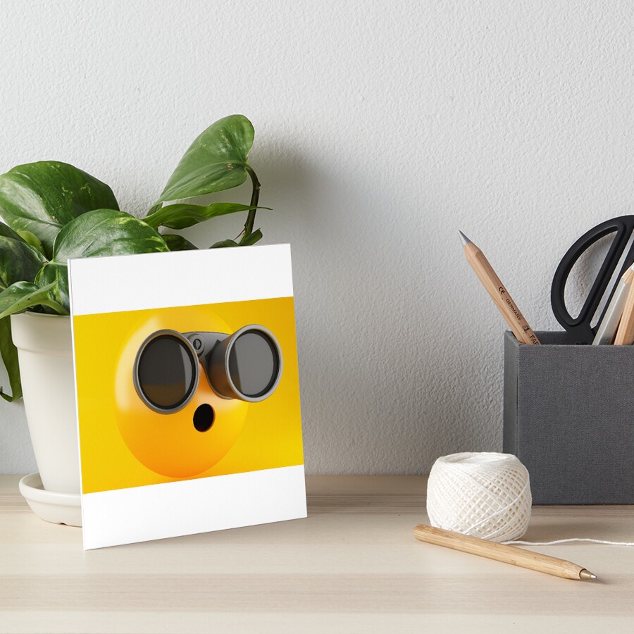 "Binocular emoji face." Art Board Print by Selester11 Redbubble