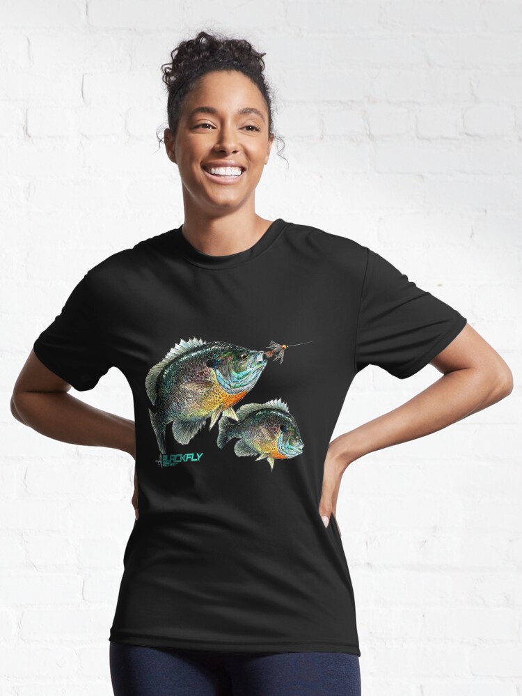 Black Fly Bluegill Fishing Panfish Jig Fly Fishing | Active T-Shirt
