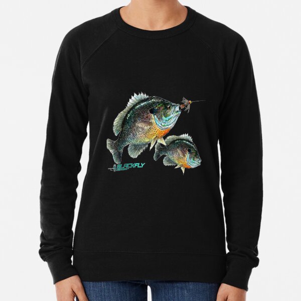 Black Fly Bluegill Fishing Panfish Jig Fly Fishing Lightweight Sweatshirt