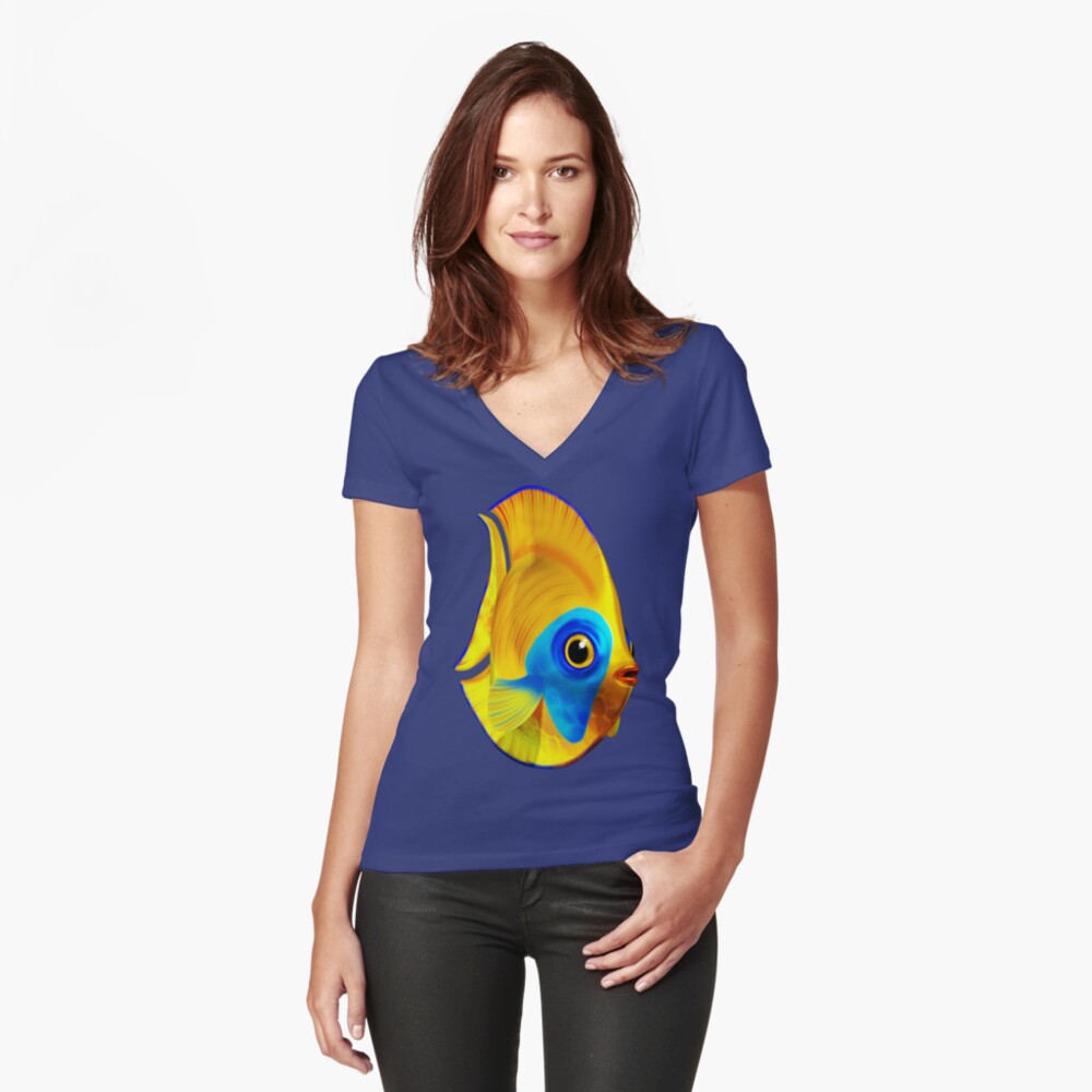 Item preview, Fitted V-Neck T-Shirt designed and sold by BluedarkArt.