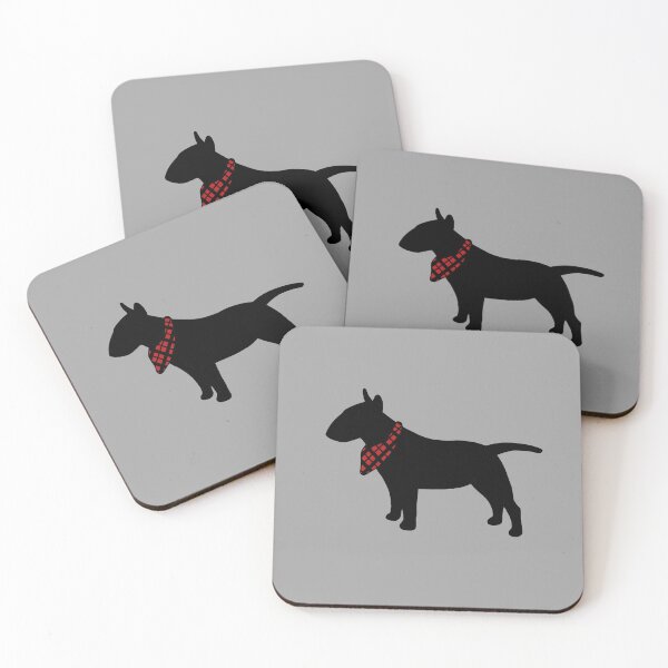 Item preview, Bull Terrier with Red Plaid Bandana designed and sold by taylorrowan.