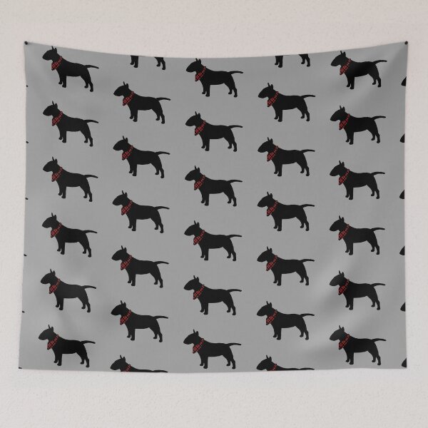 Item preview, Bull Terrier with Red Plaid Bandana designed and sold by taylorrowan.