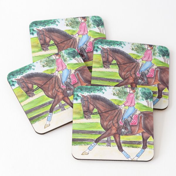Item preview, Dressage training watercolor painting designed and sold by horseaddicted.
