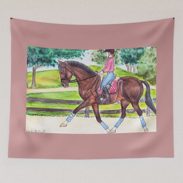 Item preview, Dressage training watercolor painting designed and sold by horseaddicted.