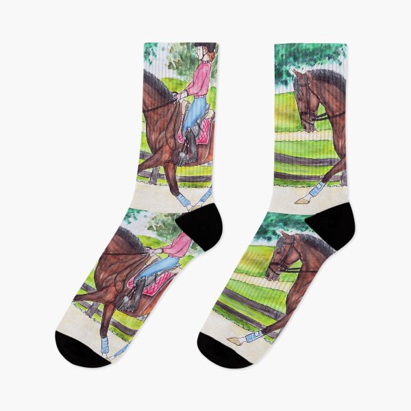 Item preview, Dressage training watercolor painting designed and sold by horseaddicted.
