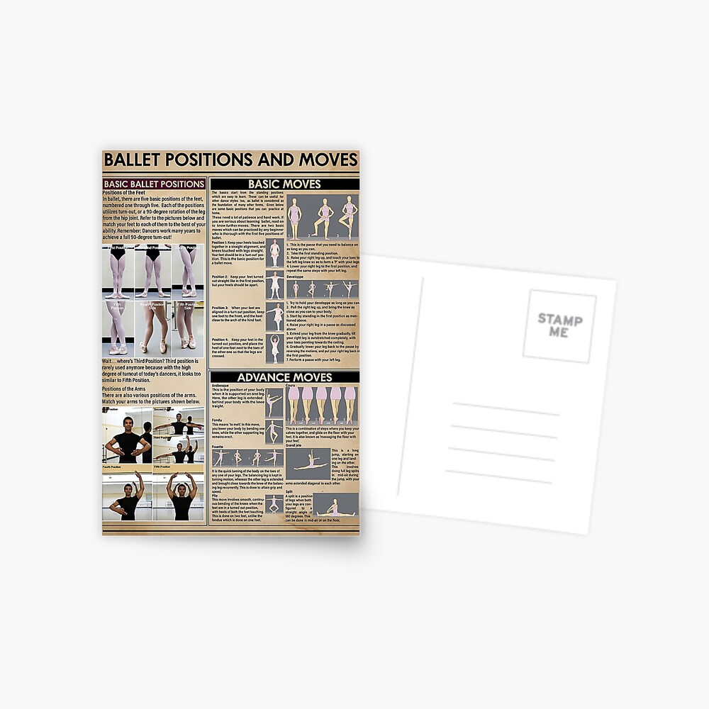 Ballet positions and moves Postcard