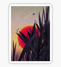 Red Heat (with Dragonflies) Sticker
