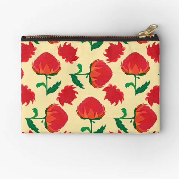 Bright waratah pattern Zipper Pouch