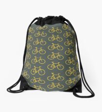 Yellow Bike Drawstring Bag