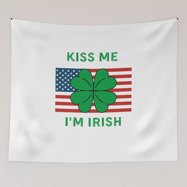 Item preview, Kiss me I'm Irish - St. Patrick's Day American Flag designed and sold by LolasTees.