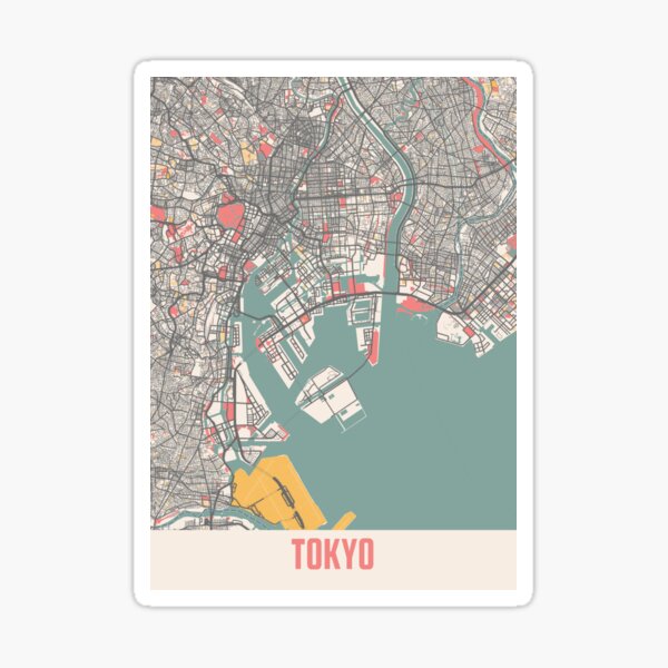 Tokyo - Japan Chalk City Map Sticker