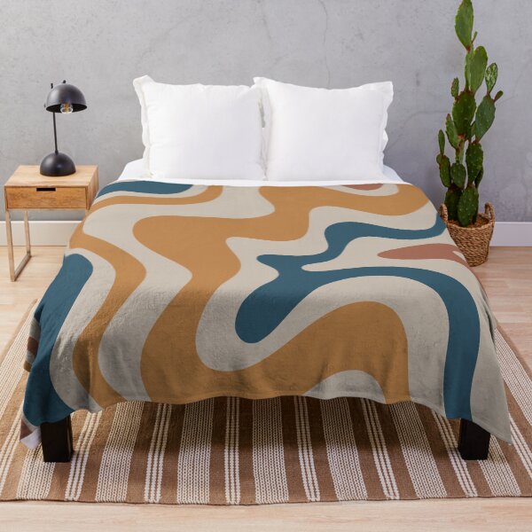 Item preview, Liquid Swirl Abstract Pattern in Ochre Blue Clay Taupe designed and sold by kierkegaard.