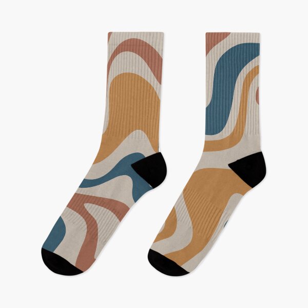 Item preview, Liquid Swirl Abstract Pattern in Ochre Blue Clay Taupe designed and sold by kierkegaard.