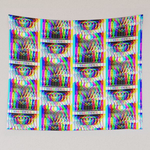 Item preview, Trippy Hallucinogenic Lucifer Devil Tarot Glitch Art  designed and sold by BrooklynCaveman.