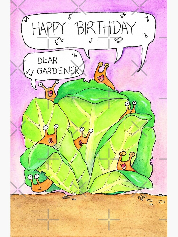 "Happy Birthday, Dear Gardener" Greeting Card for Sale by nicolejanes