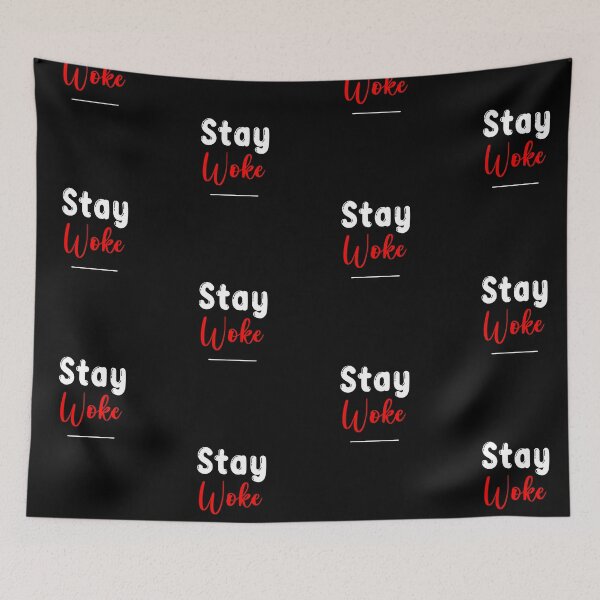 Item preview, Womans Oversized Stay Woke tshirt black mask designed and sold by thebeardedscot.