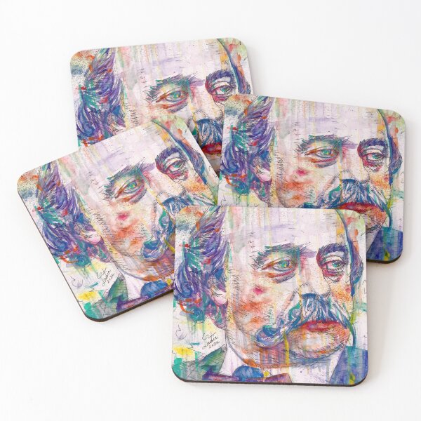 Item preview, GUSTAVE FLAUBERT watercolor portrait .1 designed and sold by lautir.