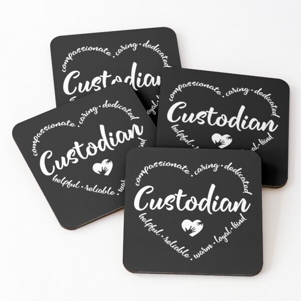 Custodian heart design for a janitor Coasters (Set of 4)