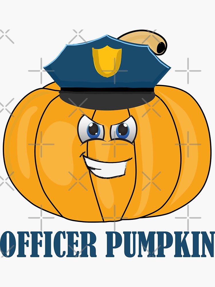 officer-pumpkin-sticker-for-sale-by-smartypaints-redbubble