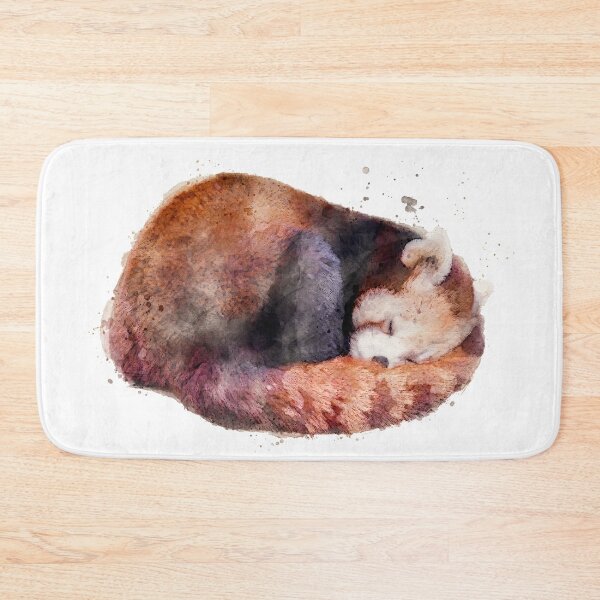Item preview, Sleeping red panda in water colours designed and sold by felinefeelings.
