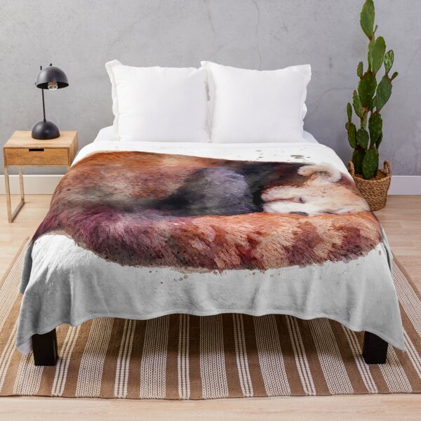 Item preview, Sleeping red panda in water colours designed and sold by felinefeelings.