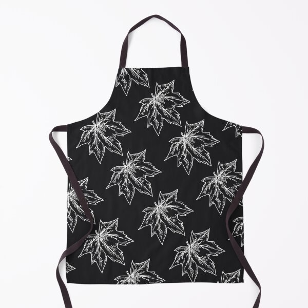 Item preview, White maple leaves on black background designed and sold by fowons.