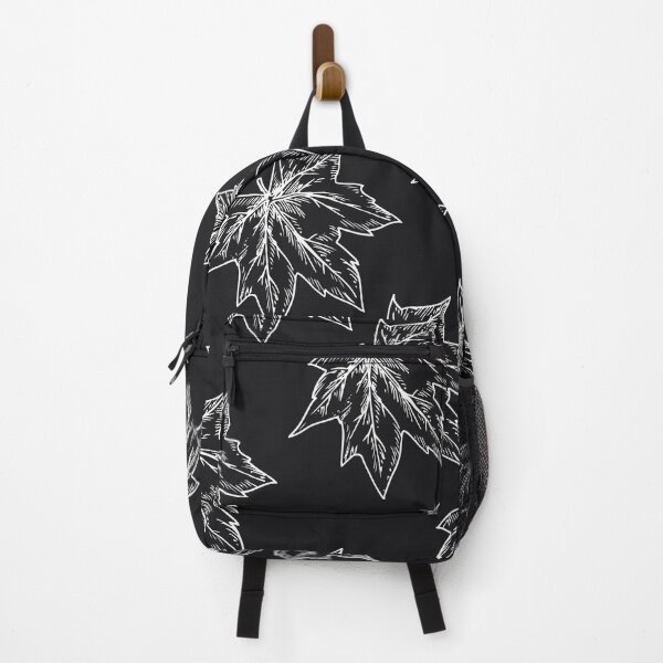 Item preview, White maple leaves on black background designed and sold by fowons.