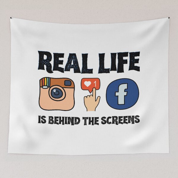 Item preview, Social Network Funny Gift, Real Life is Behind the screens designed and sold by AmazingEcraft.