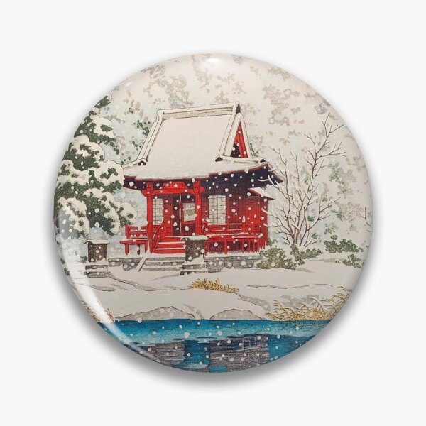 Aperçu de l'œuvre Le sanctuaire Inokashira Benten dans la neige par Kawase Hasui Vintage estampe japonais Art culturel de l'Asie de l'Est créée et vendue par Ejaaz.