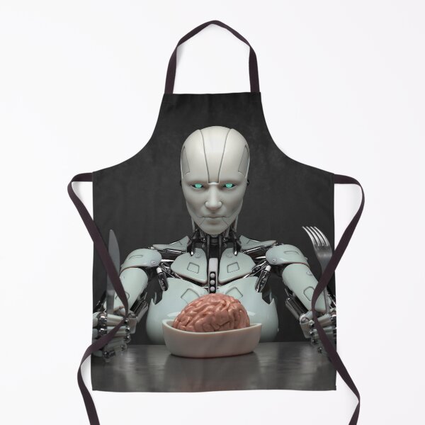 Item preview, robot eats the human brain designed and sold by Mike Kiev art.