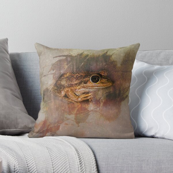 Praying Frog Throw Pillow