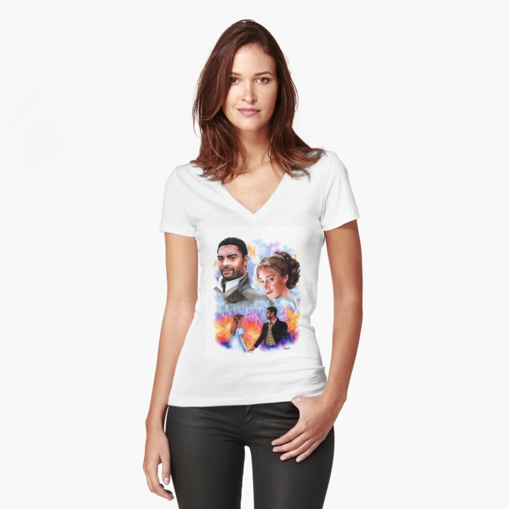 Aperçu de l'œuvre T-shirt moulant col V créée et vendue par laureneportrait.