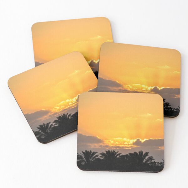 Item preview, Clouded sunset with silhouettes of palm trees designed and sold by Dinashop.