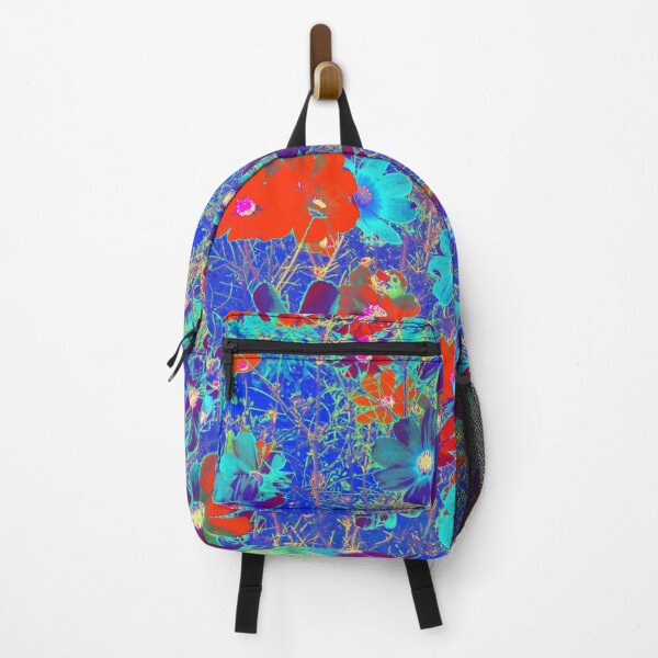 Item preview, Cosmos Flowers Garden Blue Red designed and sold by Tsveti Dinkova.