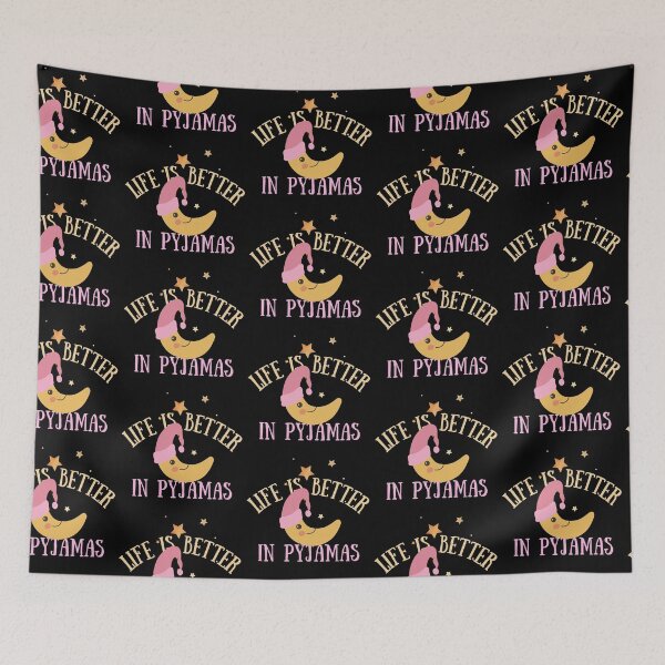 Item preview, Life is Better in Pyjamas Cute Crescent Moon designed and sold by SweetAndSpice.