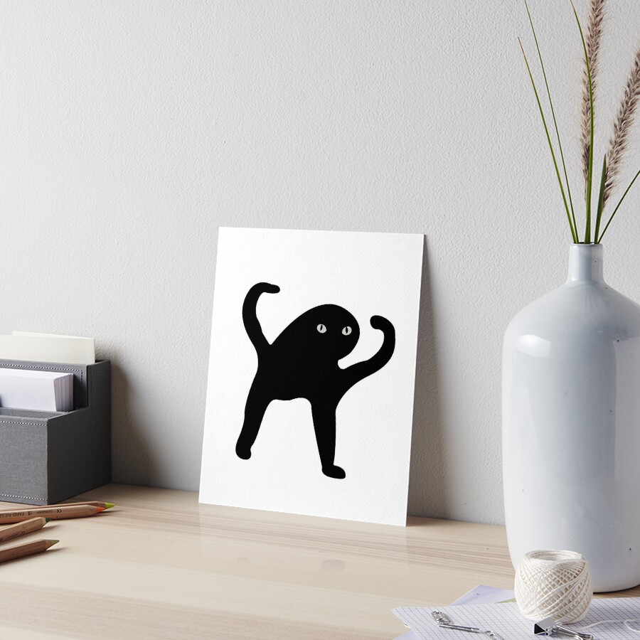 Cursed Black Cat Meme Illustration Art Board Print By Zivilej Redbubble