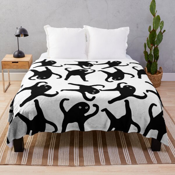 Item preview, Cursed black cat meme pattern illustration designed and sold by ItsMemeMachine.