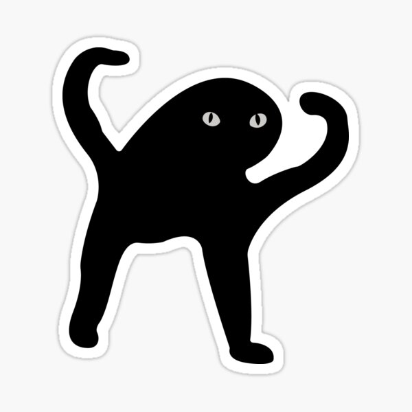 "Cursed black cat meme pattern illustration" Sticker by zivilej | Redbubble