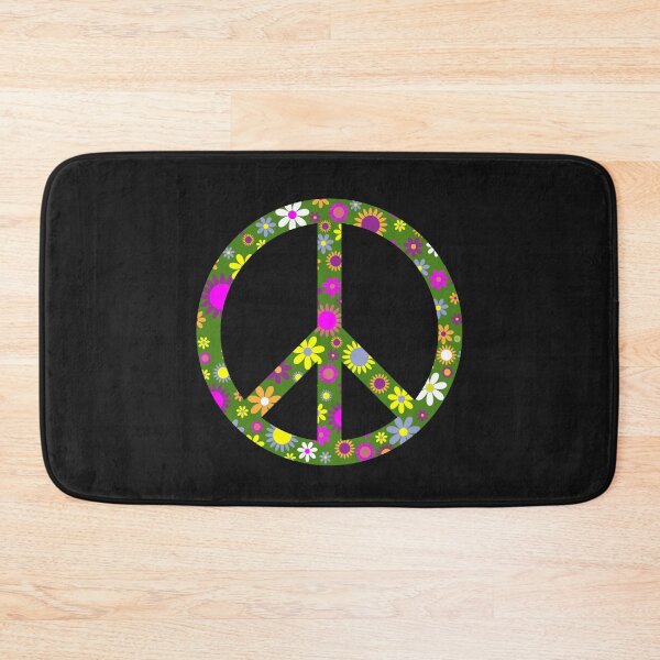 Artikelvorschau, Friedenszeichen Retro Hippie Trendy bunte Blumen entworfen und verkauft von Teez-Me.