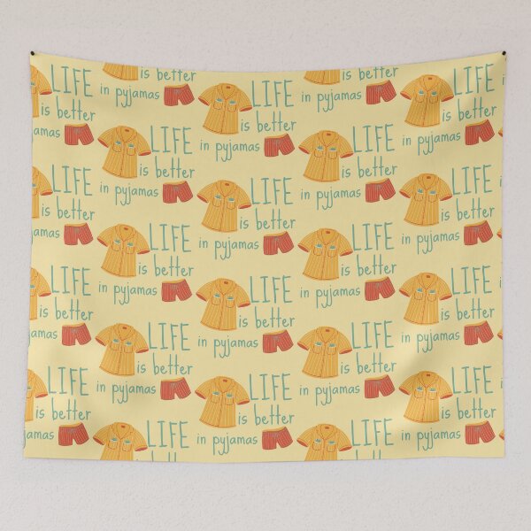 Item preview, Life is Better in Yellow and Orange Pyjamas designed and sold by SweetAndSpice.