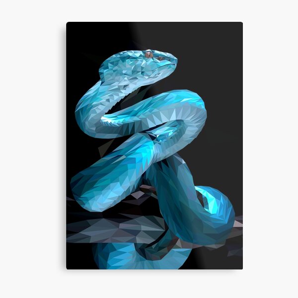 Low-poly snake Metal Print